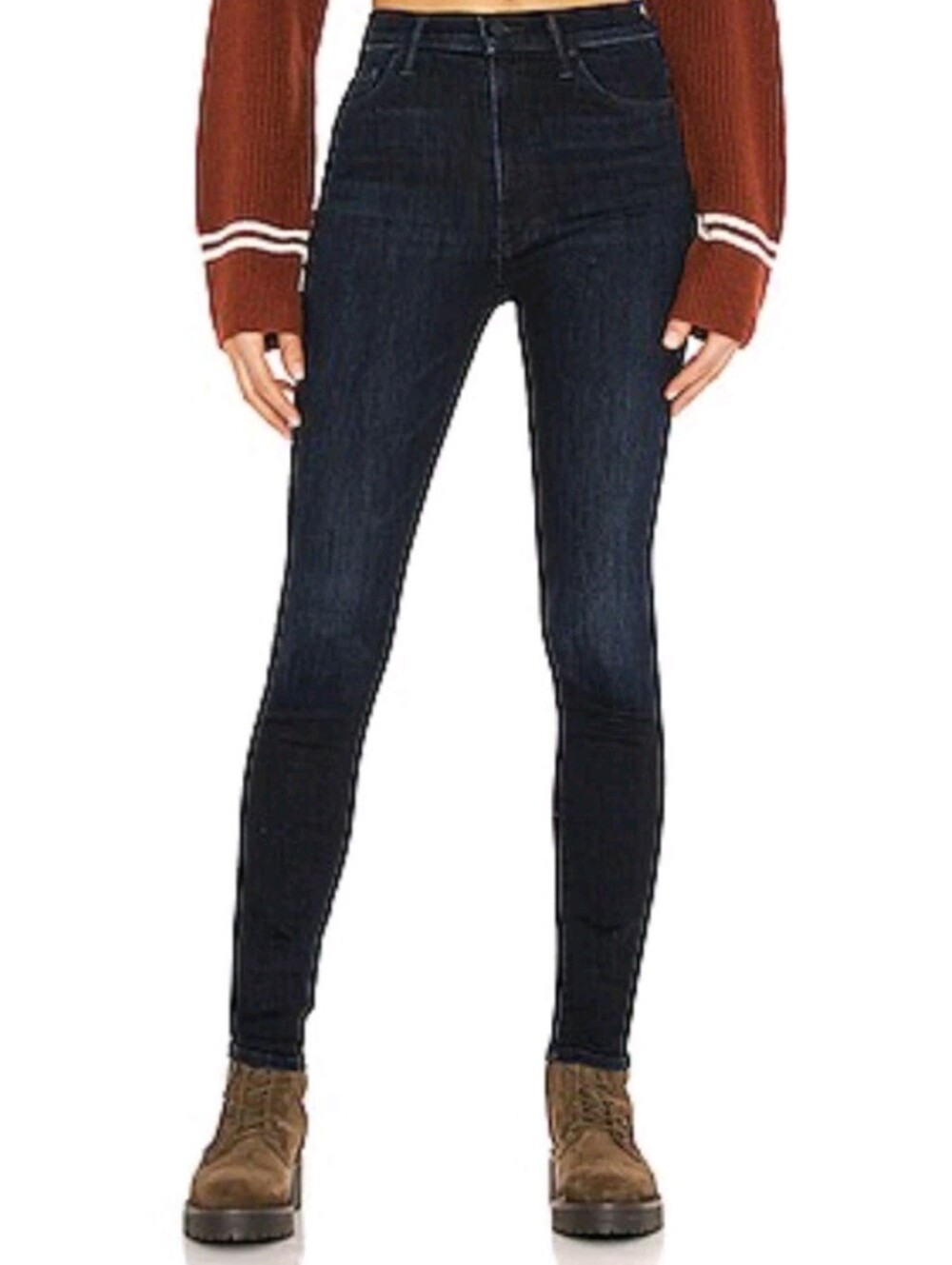 MOTHER The Super Swooner in Howling At The Disco Ball Dark Skinny Jeans Size 28